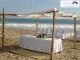 montaje en la playa<br>Mi Boda en IZ.